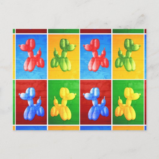 気球のプードル ポストカード (正面)