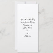 気球のベビーシャワーの招待状を持つベビー象 招待状 (裏面)