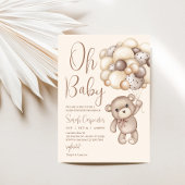 気球のベビーシャワーを付ける 招待状