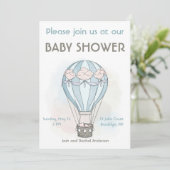 気球のベビーシャワー招待状（ふわふわと夢見るようなデザイン） 招待状 (スタンド正面)