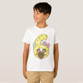 気球のマウスの黄色の第6誕生日のTシャツ Tシャツ (正面フル)
