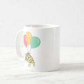 気球のマグでつるしているカメ コーヒーマグカップ (正面左)