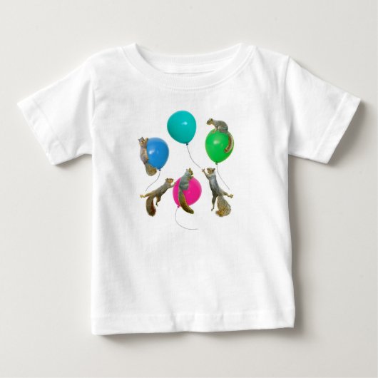 気球のワイシャツのリス ベビーTシャツ (正面)