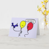 気球の人ペットおめでとう カード (黄色い花)