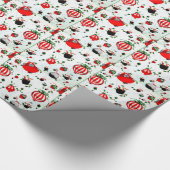 気球の包装紙のレトロのサンタ ラッピングペーパー (角)