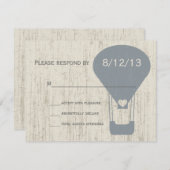 気球の反応結婚の愛 出欠カード (正面/裏面)