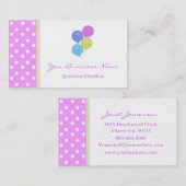 気球の名刺が付いている水玉模様 名刺 (正面/裏面)