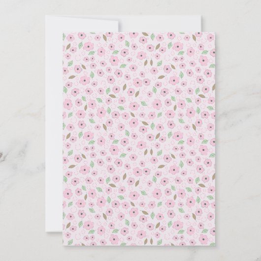 気球の妊娠した女の子の小さなバニー 案内状 (裏面)