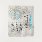 気球の少年 ベビーシャワー 背景 タペストリー (正面)