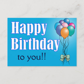 気球の平らなカードとのハッピーバースデー カード