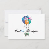 気球の平らなカードとのハッピーバースデー カード (裏面)