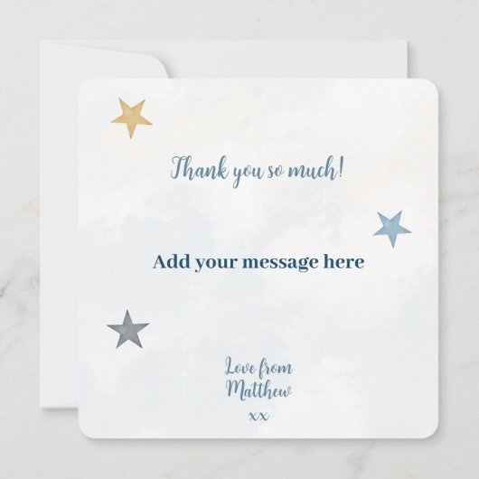 気球の平らなサンキューカード サンキューカード (裏面)