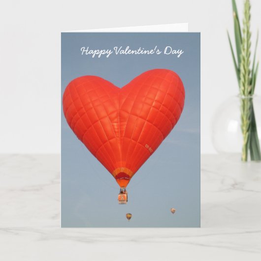 気球の幸せなバレンタイン シーズンカード (正面)