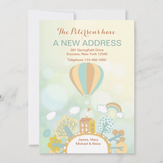 気球の引越しお知らせ 案内状 (正面)