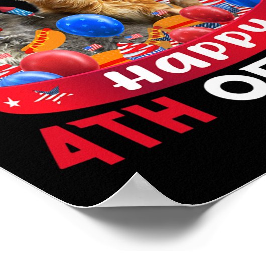 気球の恋人が入った7月の4日を迎えた3匹の猫 ポスター (角)