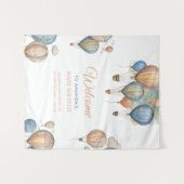 気球の旅 パステルボーイ ベビーシャワー タペストリー (正面(横))