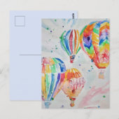 気球の水彩画ポストカード ポストカード (正面/裏面)