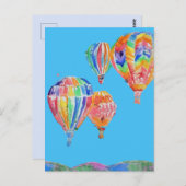 気球の水彩画 ポストカード (正面/裏面)