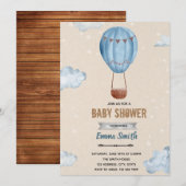 気球の男の子のパーティー招待状 招待状 (正面/裏面)