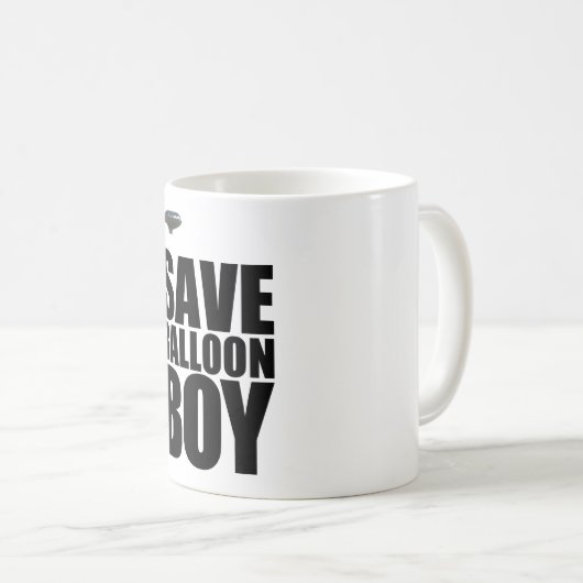 気球の男の子のマグを救って下さい コーヒーマグカップ (正面右)