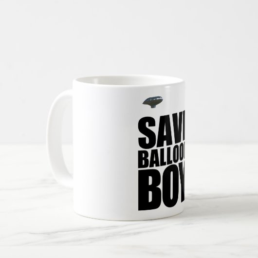 気球の男の子のマグを救って下さい コーヒーマグカップ (正面左)