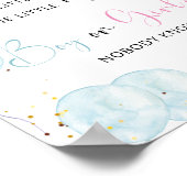 気球の男の子または女の子の性別の表示サイン ポスター (角)