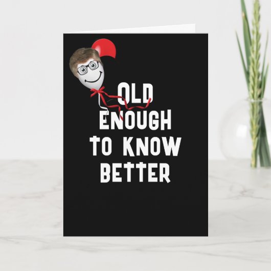 気球の男の年を取る顔 カード (正面)