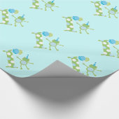 気球の第1誕生日1の包装紙を持つカエル ラッピングペーパー (角)