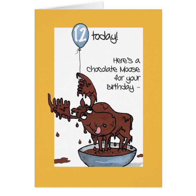 気球の第12誕生日のおもしろいチョコレートアメリカヘラジカ (正面)