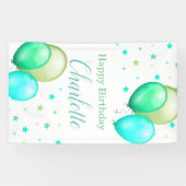 気球の縦の誕生日の旗 横断幕 (横)