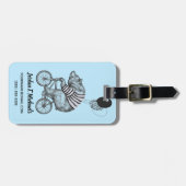 気球の自転車くまは|あなたの名前を加えます ラゲッジタグ (正面横)