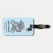 気球の自転車くまは|あなたの名前を加えます ラゲッジタグ (裏面横)