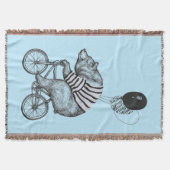 気球の自転車くま スローブランケット (正面)