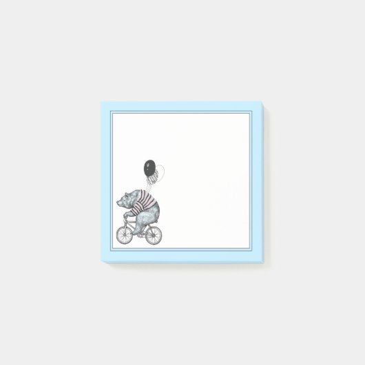気球の自転車くま ポストイット (正面)