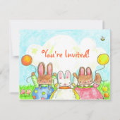 気球の誕生日の招待状 招待状 (正面)