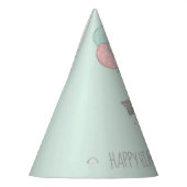 気球の誕生日の甘い灰色猫 パーティーハット (左)