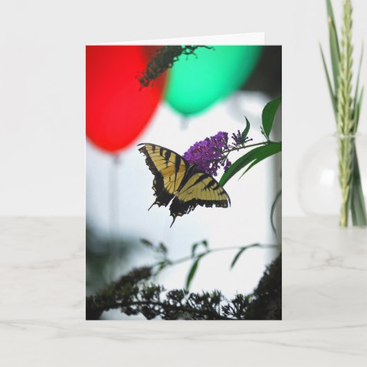 気球の誕生日の願い カード (正面)