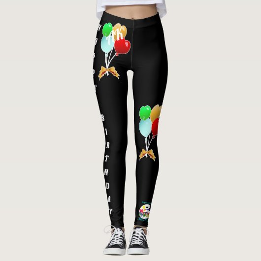 気球の誕生日を祝います記念日を個人化して下さい レギンス (正面)