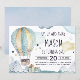 気球の誕生日招待状 招待状