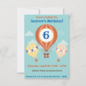 気球の誕生日招待状 招待状 (正面)