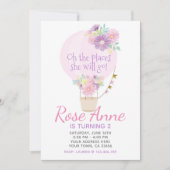 気球の誕生日招待状 招待状 (正面)