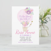 気球の誕生日招待状 招待状 (スタンド正面)