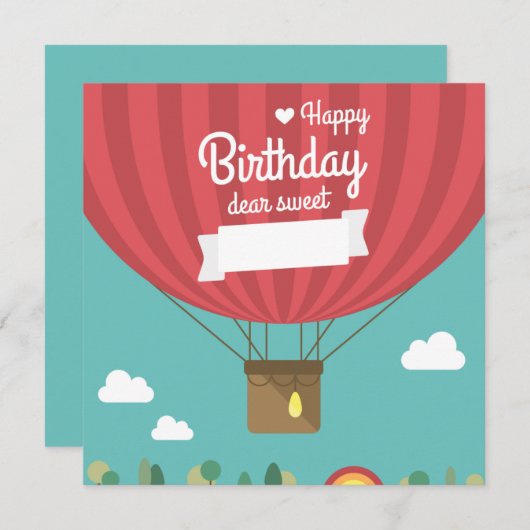 気球の誕生日 シーズンカード (正面/裏面)