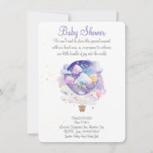 気球の赤ちゃんシャワーの招待状。新生児パーティー セーブザデート (正面)