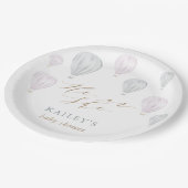 気球の赤ちゃんシャワーを性別で明かす ペーパープレート (アングル)