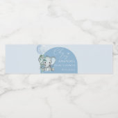 気球の赤ちゃんシャワー付き大男の象の少年 ペットボトルラベル (シングルラベル)