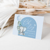 気球の赤ちゃんシャワー付き大男の象 サンキューカード