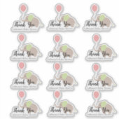 気球の赤ちゃんシャワー付き象ありがとうございました シール (正面)