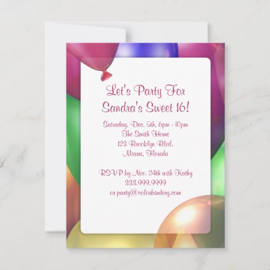 気球の輝やき4.25のx 5.5インチの招待状 招待状 (正面)