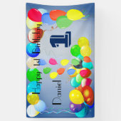 気球はパーソナライズで幸せな第1誕生日を設計します 横断幕 (縦)
